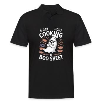 A Day Without Cooking Is Boo Sheet Ghost Halloween - Männer Poloshirt - Schwarz - Vorne - Kai (181cm)