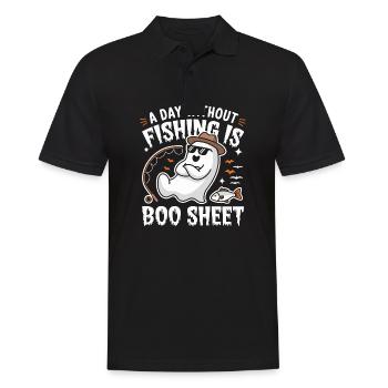 A Day Without Fishing Is Boo Sheet Ghost Halloween - Männer Poloshirt - Schwarz - Vorne - Kai (181cm)