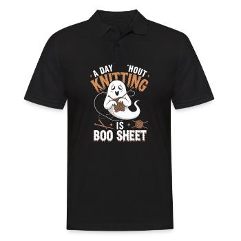 A Day Without Knitting Is Boo Sheet Ghost - Männer Poloshirt - Schwarz - Vorne - Kai (181cm)