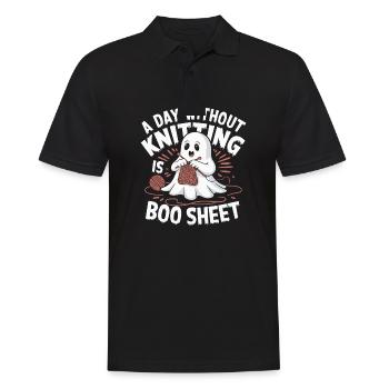 A Day Without Knitting Is Boo Sheet Ghost - Männer Poloshirt - Schwarz - Vorne - Kai (181cm)