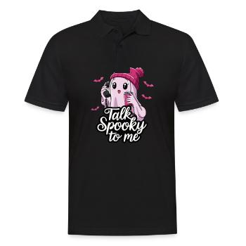 lHalloween Ghost Funny Talk Spooky To Me - Männer Poloshirt - Schwarz - Vorne - Kai (181cm)