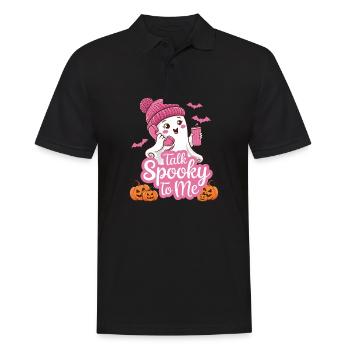 Halloween Ghost Funny Talk Spooky To Me - Männer Poloshirt - Schwarz - Vorne - Kai (181cm)