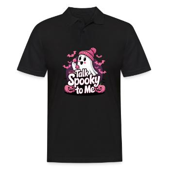 Halloween Ghost Funny Talk Spooky To Me - Männer Poloshirt - Schwarz - Vorne - Kai (181cm)