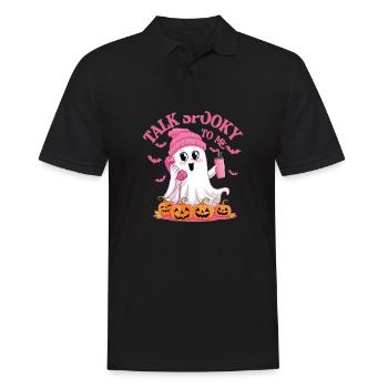 Halloween Ghost Funny Talk Spooky To Me - Männer Poloshirt - Schwarz - Vorne - Kai (181cm)