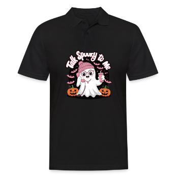 Halloween Ghost Funny Talk Spooky To Me - Männer Poloshirt - Schwarz - Vorne - Kai (181cm)