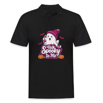 Halloween Ghost Funny Talk Spooky To Me - Männer Poloshirt - Schwarz - Vorne - Kai (181cm)