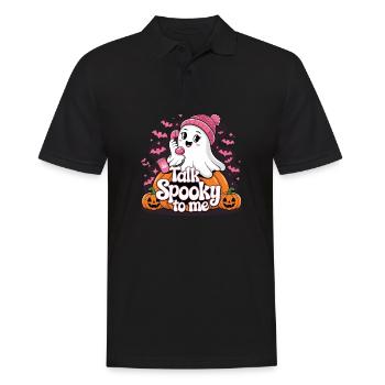 Halloween Ghost Funny Talk Spooky To Me - Männer Poloshirt - Schwarz - Vorne - Kai (181cm)