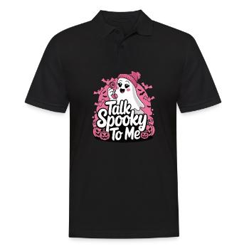 Halloween Ghost Funny Talk Spooky To Me - Männer Poloshirt - Schwarz - Vorne - Kai (181cm)