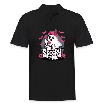 Halloween Ghost Funny Talk Effrayant pour moi - Polo Homme - noir - Devant - Kai (181cm)