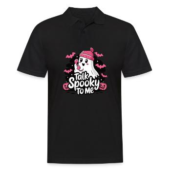 Halloween Ghost Funny Talk Spooky To Me - Männer Poloshirt - Schwarz - Vorne - Kai (181cm)