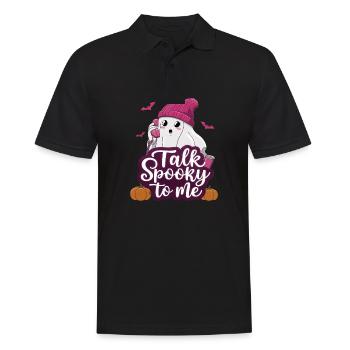 Halloween Ghost Funny Talk Spooky To Me - Männer Poloshirt - Schwarz - Vorne - Kai (181cm)