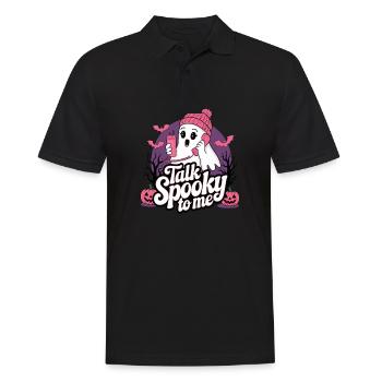 Halloween Ghost Funny Talk Spooky To Me - Männer Poloshirt - Schwarz - Vorne - Kai (181cm)