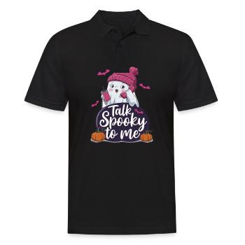 Halloween Ghost Funny Talk Spooky To Me - Männer Poloshirt - Schwarz - Vorne - Kai (181cm)