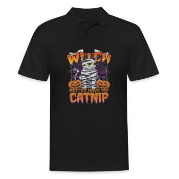 Halloween Cat Forget Candy Give Me A Cat - Men's Polo Shirt - black - Front - Kai (181cm)