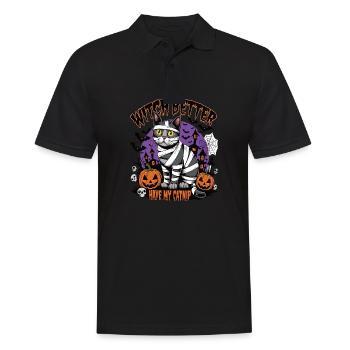 Halloween Cat Forget Candy Give Me A Cat - Men's Polo Shirt - black - Front - Kai (181cm)