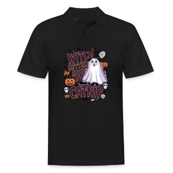 Halloween Cat Forget Candy Give Me A Cat - Men's Polo Shirt - black - Front - Kai (181cm)