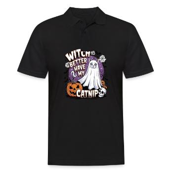 Halloween Cat Forget Candy Give Me A Cat - Men's Polo Shirt - black - Front - Kai (181cm)