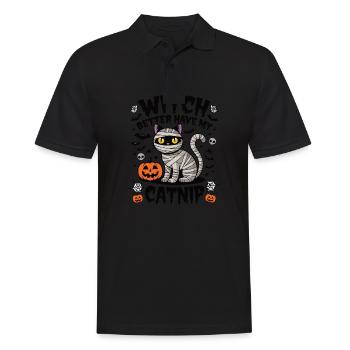 Halloween Cat Forget Candy Give Me A Cat - Men's Polo Shirt - black - Front - Kai (181cm)