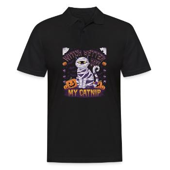Halloween Cat Forget Candy Give Me A Cat - Men's Polo Shirt - black - Front - Kai (181cm)