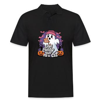 Halloween Cat Forget Candy Give Me A Cat - Men's Polo Shirt - black - Front - Kai (181cm)