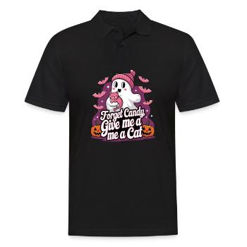 Halloween Cat Forget Candy Give Me A Cat - Männer Poloshirt - Schwarz - Vorne - Kai (181cm)