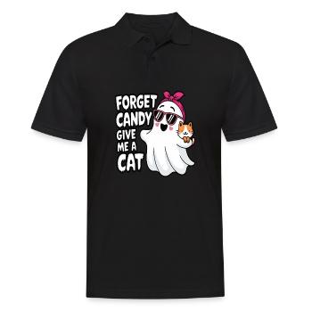Halloween Cat Forget Candy Give Me A Cat - Men's Polo Shirt - black - Front - Kai (181cm)