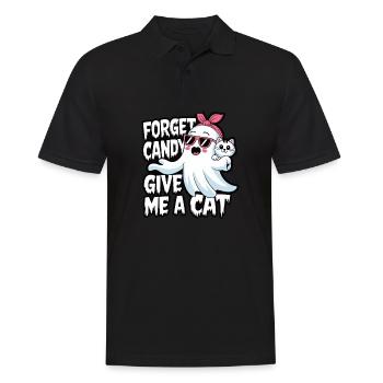 Halloween Cat Forget Candy Give Me A Cat - Men's Polo Shirt - black - Front - Kai (181cm)