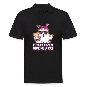 Halloween Cat Forget Candy Give Me A Cat - Men's Polo Shirt - black - Front - Kai (181cm)