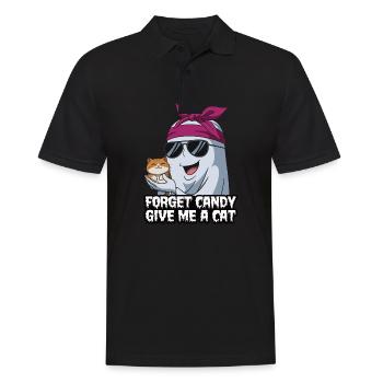 Halloween Cat Forget Candy Give Me A Cat - Men's Polo Shirt - black - Front - Kai (181cm)