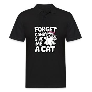 Halloween Cat Forget Candy Give Me A Cat - Men's Polo Shirt - black - Front - Kai (181cm)
