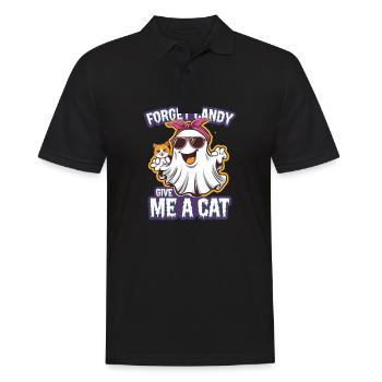 Halloween Cat Forget Candy Give Me A Cat - Men's Polo Shirt - black - Front - Kai (181cm)