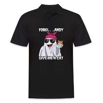 Halloween Cat Forget Candy Give Me A Cat - Männer Poloshirt - Schwarz - Vorne - Kai (181cm)
