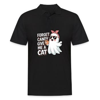 Halloween Cat Forget Candy Give Me A Cat - Männer Poloshirt - Schwarz - Vorne - Kai (181cm)
