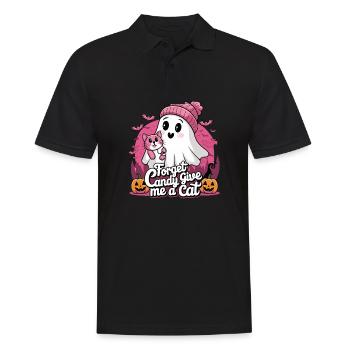 Halloween Cat Forget Candy Give Me A Cat - Männer Poloshirt - Schwarz - Vorne - Kai (181cm)
