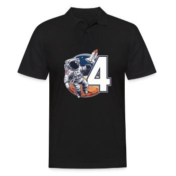 5e anniversaire Astronaute Aventure spatiale pour les garçons - Polo Homme - noir - Devant - Kai (181cm)