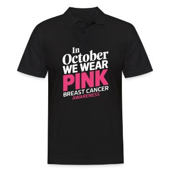 En octobre, nous portons du Pink Horror Breast Cancer - Polo Homme - noir - Devant - Kai (181cm)