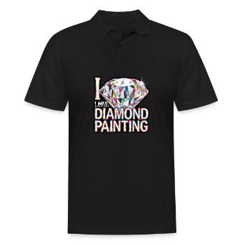 Diamond Painting Diamond Painter - Männer Poloshirt - Schwarz - Vorne - Kai (181cm)