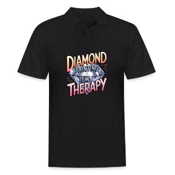 Diamond Painting Diamond Painter - Männer Poloshirt - Schwarz - Vorne - Kai (181cm)