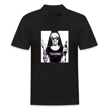 Rebellious Nun Techno Party Hardstyle - Polo Homme - noir - Devant - Kai (181cm)