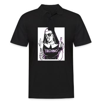Rebellious Nun Techno Party Hardstyle - Polo Homme - noir - Devant - Kai (181cm)