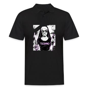 Rebellious Nun Techno Party Hardstyle - Polo Homme - noir - Devant - Kai (181cm)