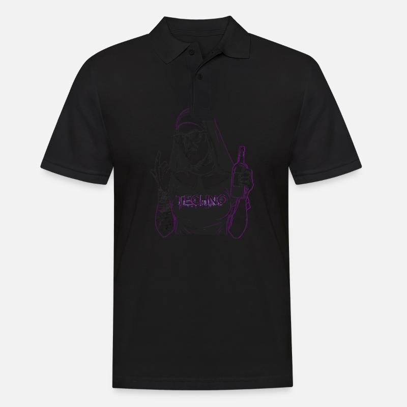 Rebellious Nun Techno Party Hardstyle - Männer Poloshirt - Schwarz