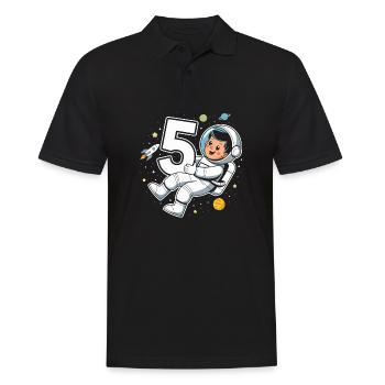 5e anniversaire Astronaute Aventure spatiale pour les garçons - Polo Homme - noir - Devant - Kai (181cm)