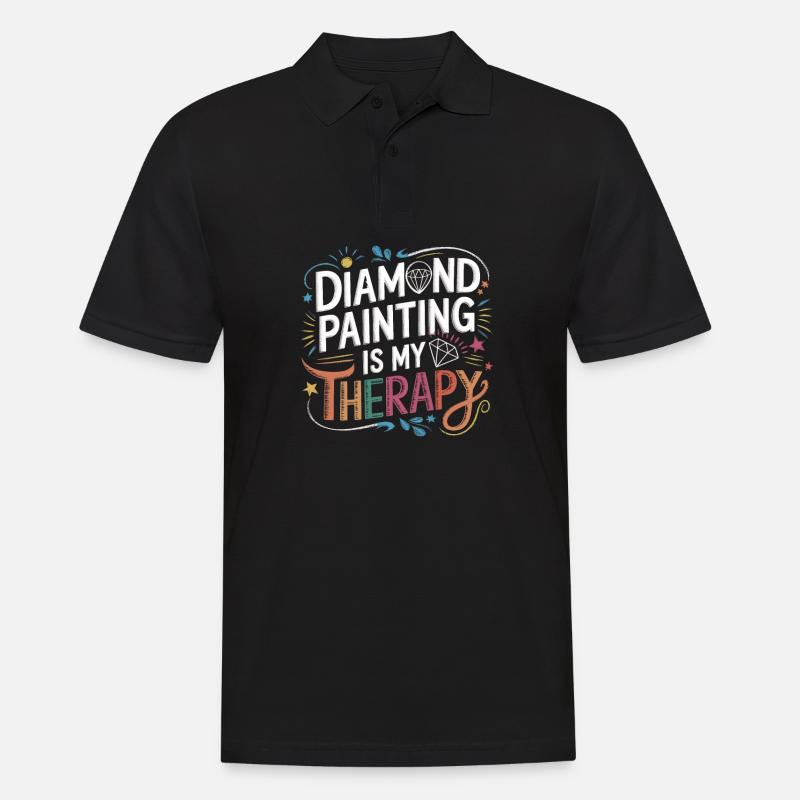 Diamond Painting Diamond Painter - Männer Poloshirt - Schwarz