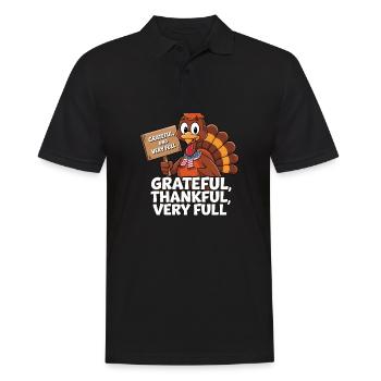 Lustiger Thanksgiving Truthahn - Männer Poloshirt - Schwarz - Vorne - Kai (181cm)
