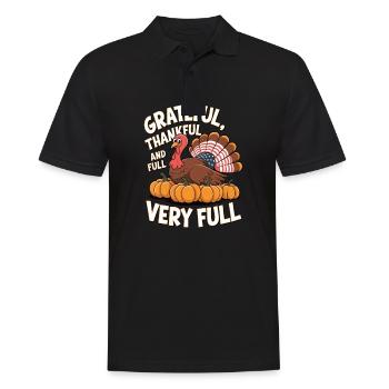 Lustiger Thanksgiving Truthahn - Männer Poloshirt - Schwarz - Vorne - Kai (181cm)
