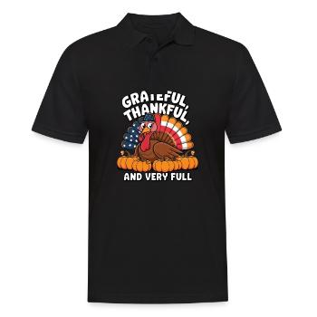 Lustiger Thanksgiving Truthahn - Männer Poloshirt - Schwarz - Vorne - Kai (181cm)