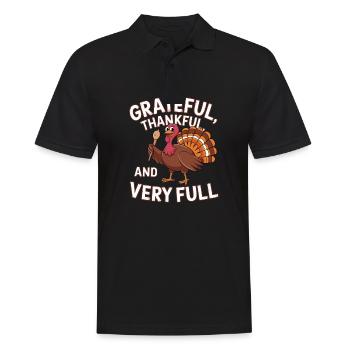 Lustiger Thanksgiving Truthahn - Männer Poloshirt - Schwarz - Vorne - Kai (181cm)