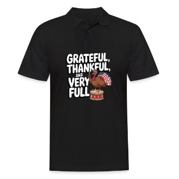 Lustiger Thanksgiving Truthahn - Männer Poloshirt - Schwarz - Vorne - Kai (181cm)