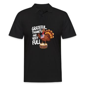 Lustiger Thanksgiving Truthahn - Männer Poloshirt - Schwarz - Vorne - Kai (181cm)